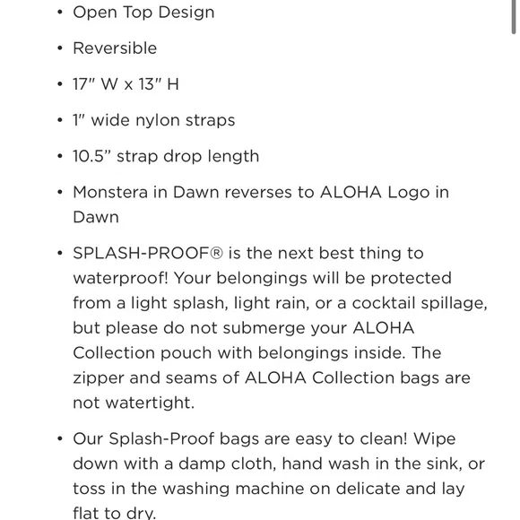 NEW ALOHA Collection “Monstera” Reversible Tote in “Dawn” - Picture 7 of 9